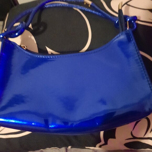 Mettalic blue handbag - Picture 1 of 2